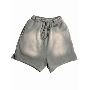 Hellstar Fleece Sweat Shorts Gray Elastic Waist Lounge Streetwear Small